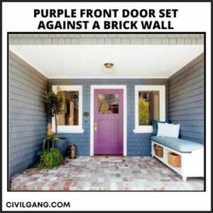 Purple Front Door Set Against a Brick Wall