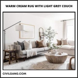 Warm Cream Rug with Light Grey Couch