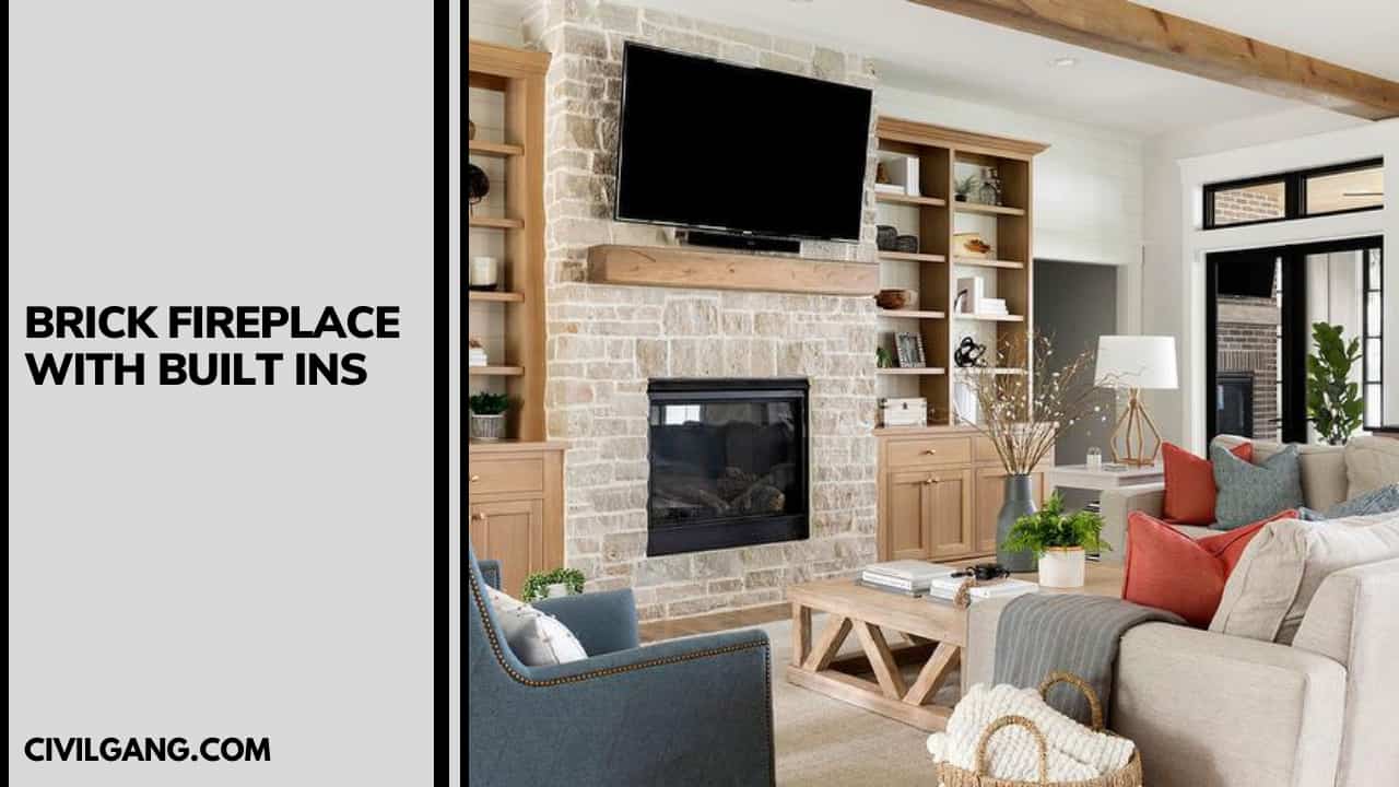 Brick Fireplace With Built Ins