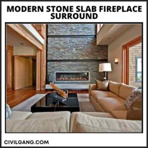 Modern Stone Slab Fireplace Surround
