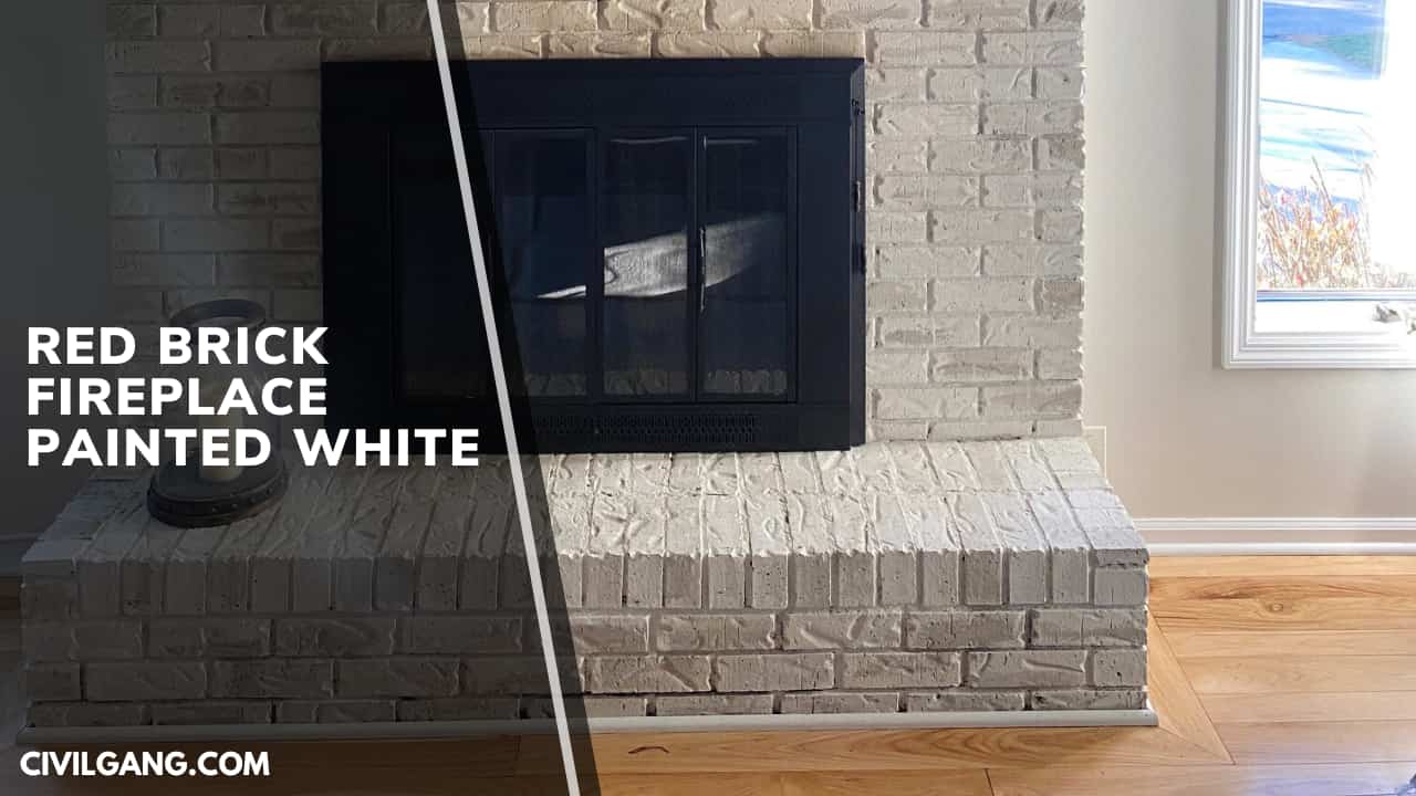 Red Brick Fireplace Painted White