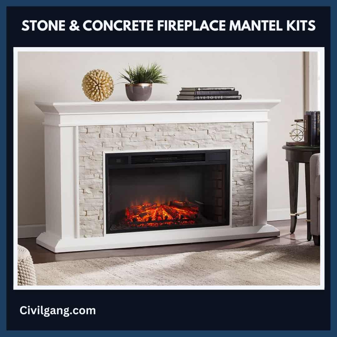 Stone & concrete fireplace mantel kits