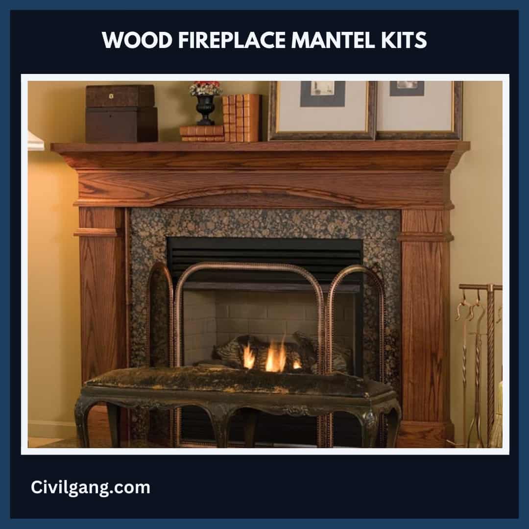 Wood fireplace mantel kits