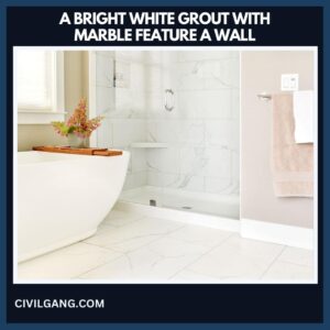A Bright White Grout with Marble Feature a Wall
