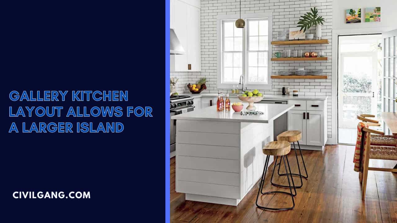 Gallery Kitchen Layout Allows for a Larger Island