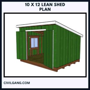 10 x 12 Lean Shed Plan