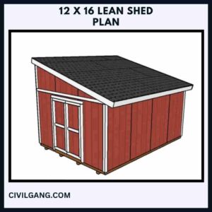 12 x 16 Lean Shed Plan