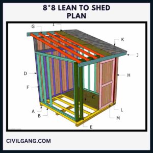 8*8 Lean to Shed Plan
