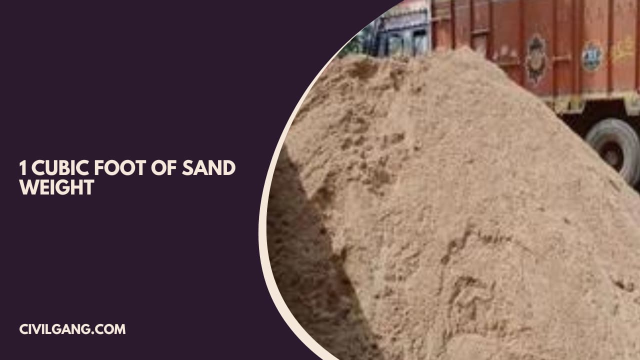 1 Cubic Foot of Sand Weight